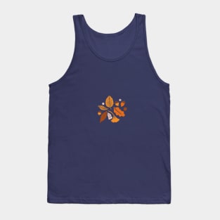 Autumn Leaves on Blue Tank Top